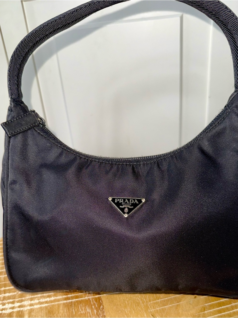VINTAGE and PRISTINE Prada Tessuto Black Nylon Mini Shoulder Bag - Picture 5 of 8